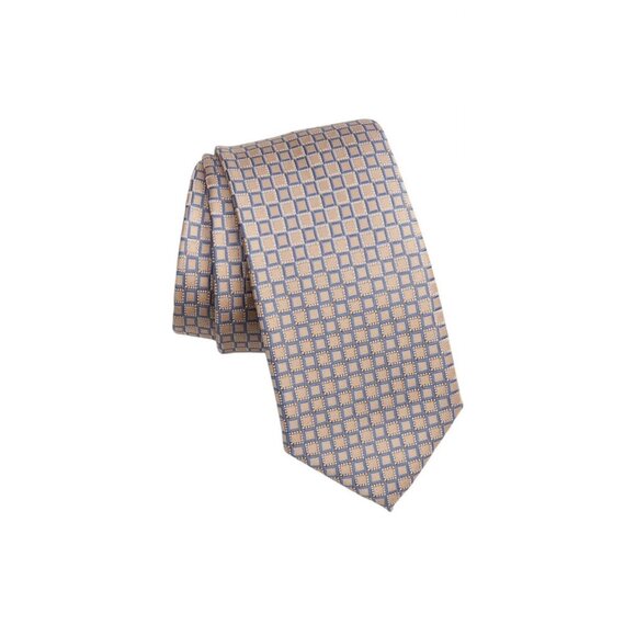 Michael Kors Mens Taupe Classic Walken Geo Pattern Tie Workwear NEW